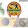 2D Flat, 1pc Funny "No Dog Poop or Pee Here" Metal Aluminum Sign - Heavy-Duty Aluminum Round Potty Training Warning Sign Suitable For, Office,, or
