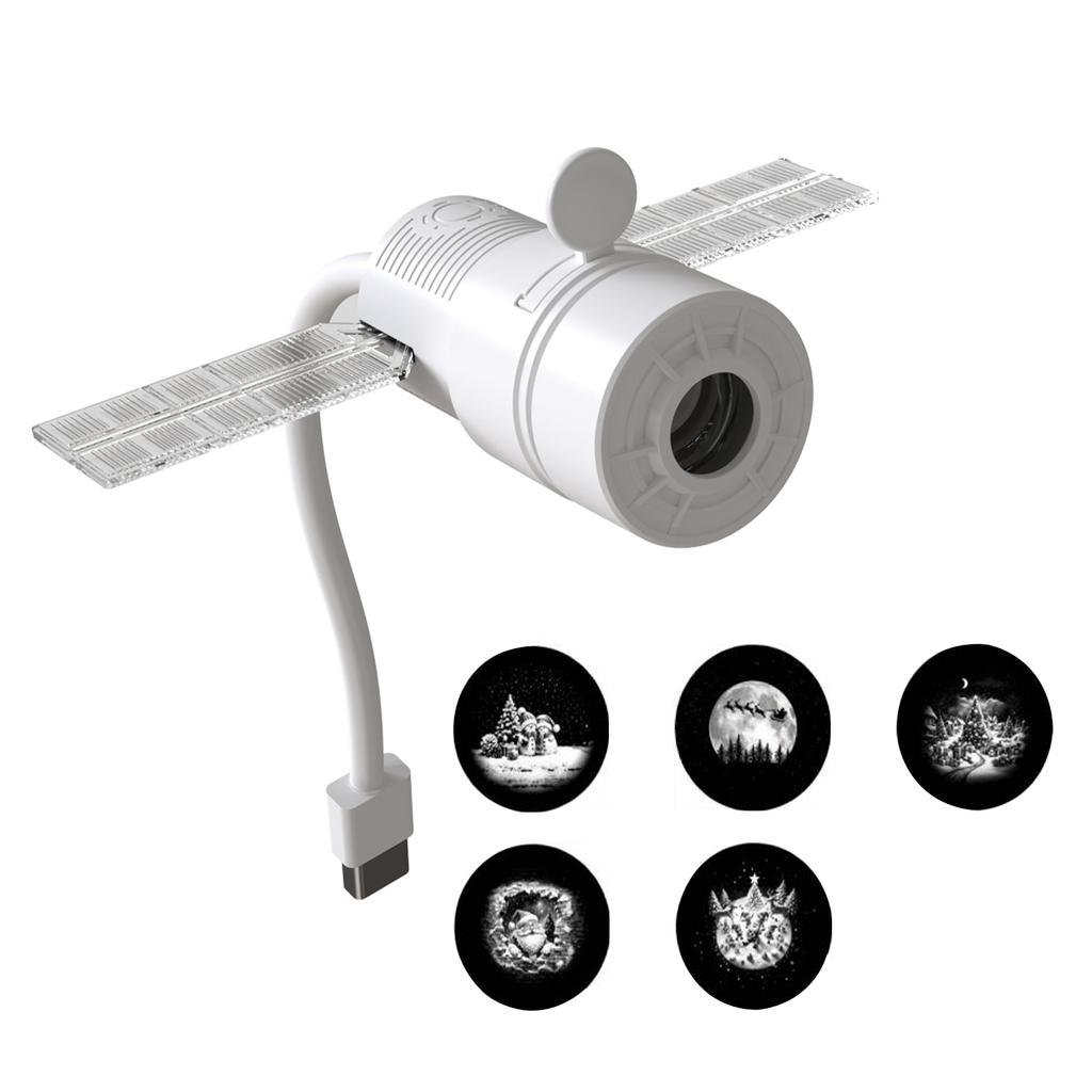 Star Projector Night Light 2 in 1 USB Galaxy Lamp 360 Flexible Gooseneck 5 Film Cards Kids Bedroom Ceiling Atmosphere