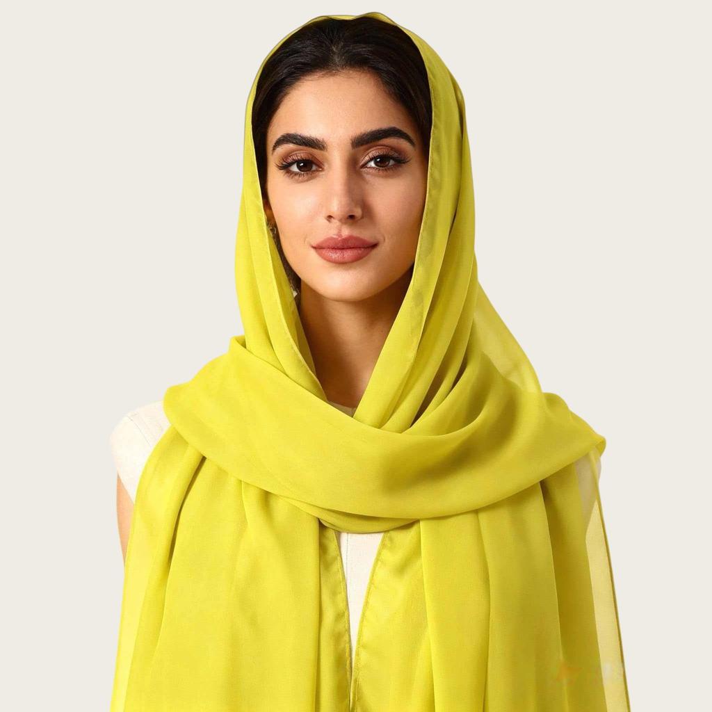 High-Quality Velvet Chiffon Scarf: Elegant Plain Color Malaysian Gauze