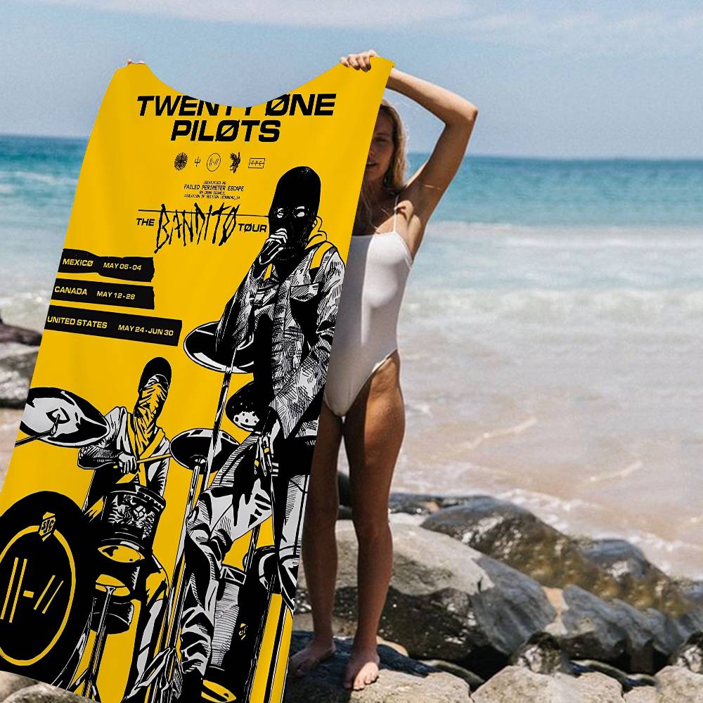 

Popular T-Twenty One Pilot Band Big Microfiber Beach Towels Quick Dry Towel Sand Beach Towels Pool Towel For Travel Swim Pool W30*H60(CM)