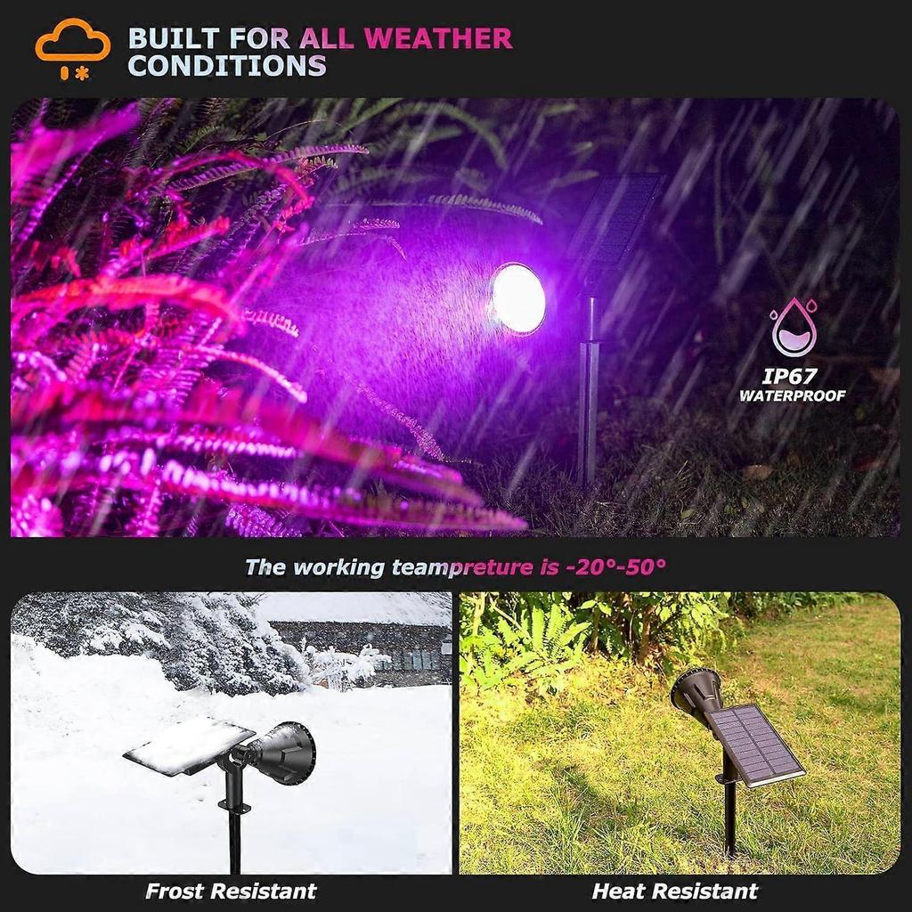 Solar Color Spot Lights Outdoor, 21 LEDs Color Changing Outdoor Lights, IP67