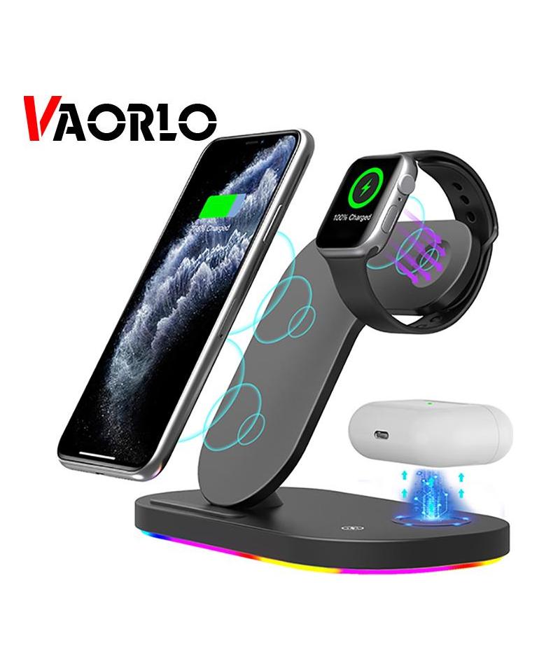 VAORLO 15W 3IN1 Drahtlose Ladegerät Schnell Ladung Für iphone 12 12pro 13 13pro Schnell Laden Telefon Docking Ladegerät Für airpod iWatch