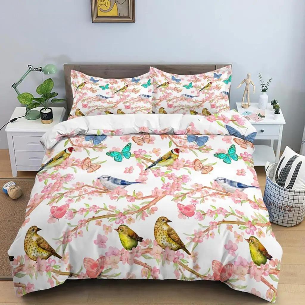 Klassische Bettbezug-Sets mit Blumenmuster, Blau und Gold, King-, Queen-, Full- und Twin-Doppelbettbezüge, Kissenbezüge, Bettwäsche-Set, 260 x 220 cm