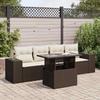 Vidaxl 5-Cz. Garden Furniture Set With Cushions, Brown, Poly Rattan