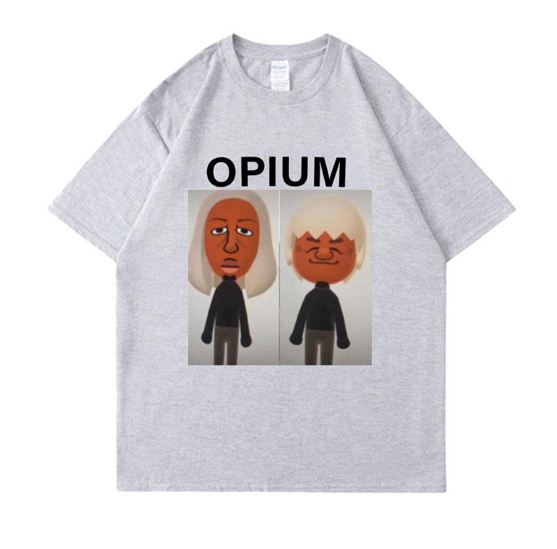 OPIUM Ken Carson Destroy Lonely Koszulka Śmieszne Postacie z Wii Graficzne Koszulki Mem Męskie Koszulki z Nadrukiem Kreskówkowym Męskie Luźne Góry