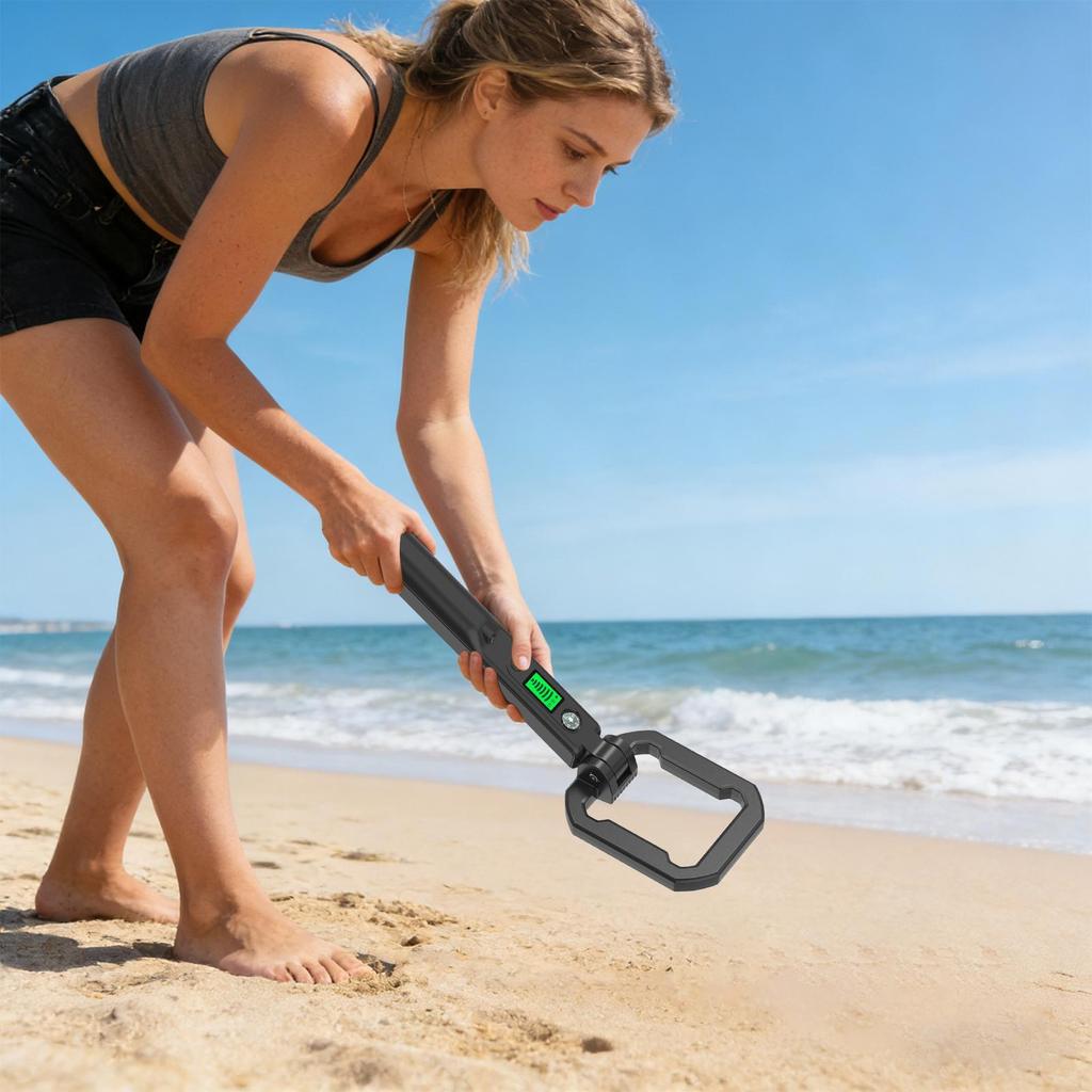 Handheld Metal Detector Waterproof Foldable Treasure Finder Built-in Compass Gold Detector For Jewelry With Audible And
