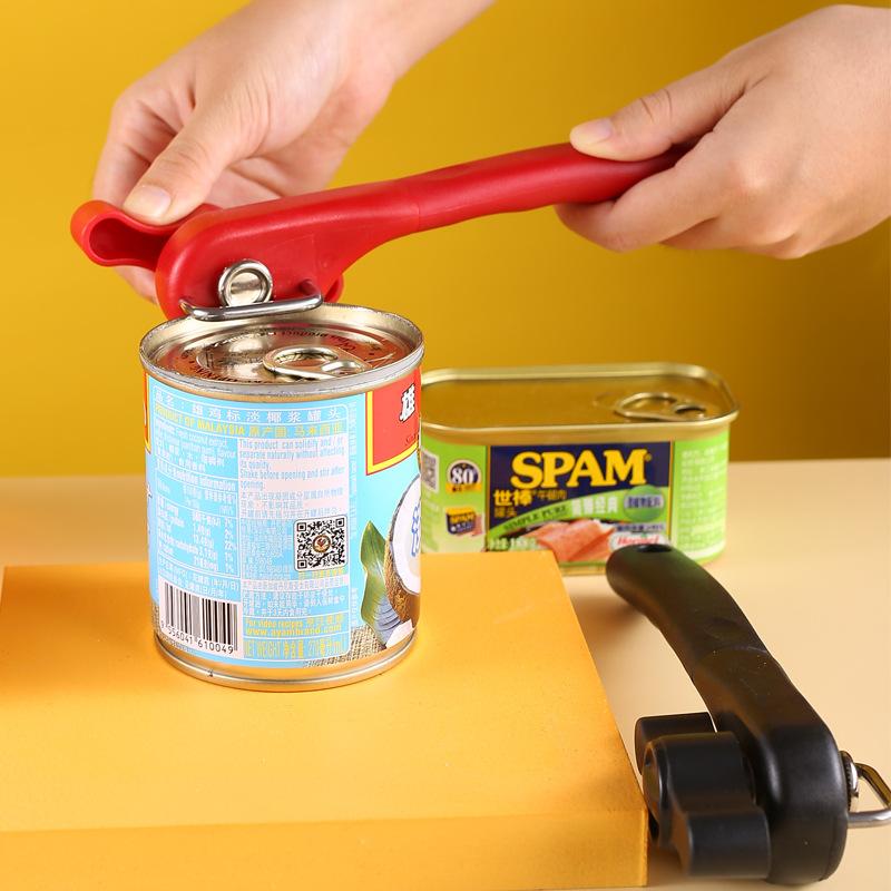 Can Opener Handheld, No Sharp Edges With Soft Grips, Food Grade Stainless Steel Cutting Can Opener for Kitchen & Restaurant
