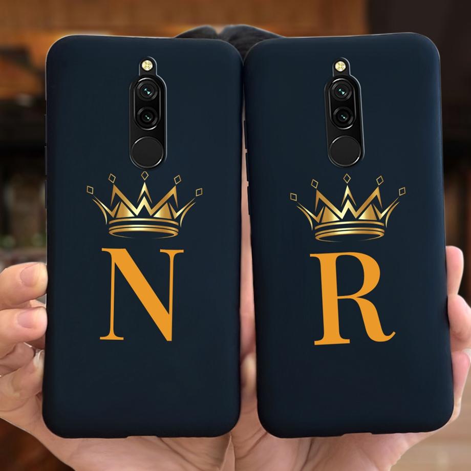 For Xiaomi Redmi 8 8a Case Redmi Note 8 8t Initial Letters Phone Case Back Cover For Redmi8A Note8 Soft Silicone TPU Bumper Etui