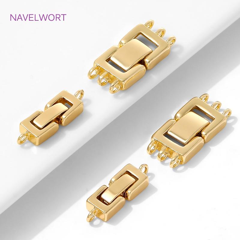 18K Gold Plated Pearl Clasps Fasteners,Brass Jewelry Clasps Connector For Bracelets Making,DIY Jewelry Making Accessories