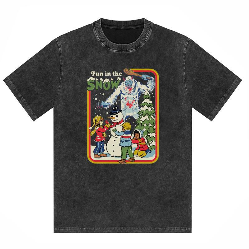 Horror Comic Series Let's Plant A Magical Garden Print T Shirts Vintage Washed Cotton Tees Gift Halloween Clothes