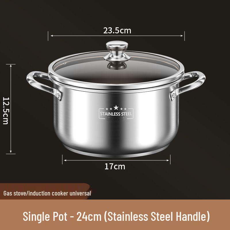 Stainless Steel Double Layer Soup Pot and Steamer for Gas & Induction Cooktops