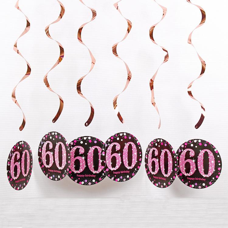 

6pcs Spiral hanging decorations, birthday decorations, party background decoration supplies