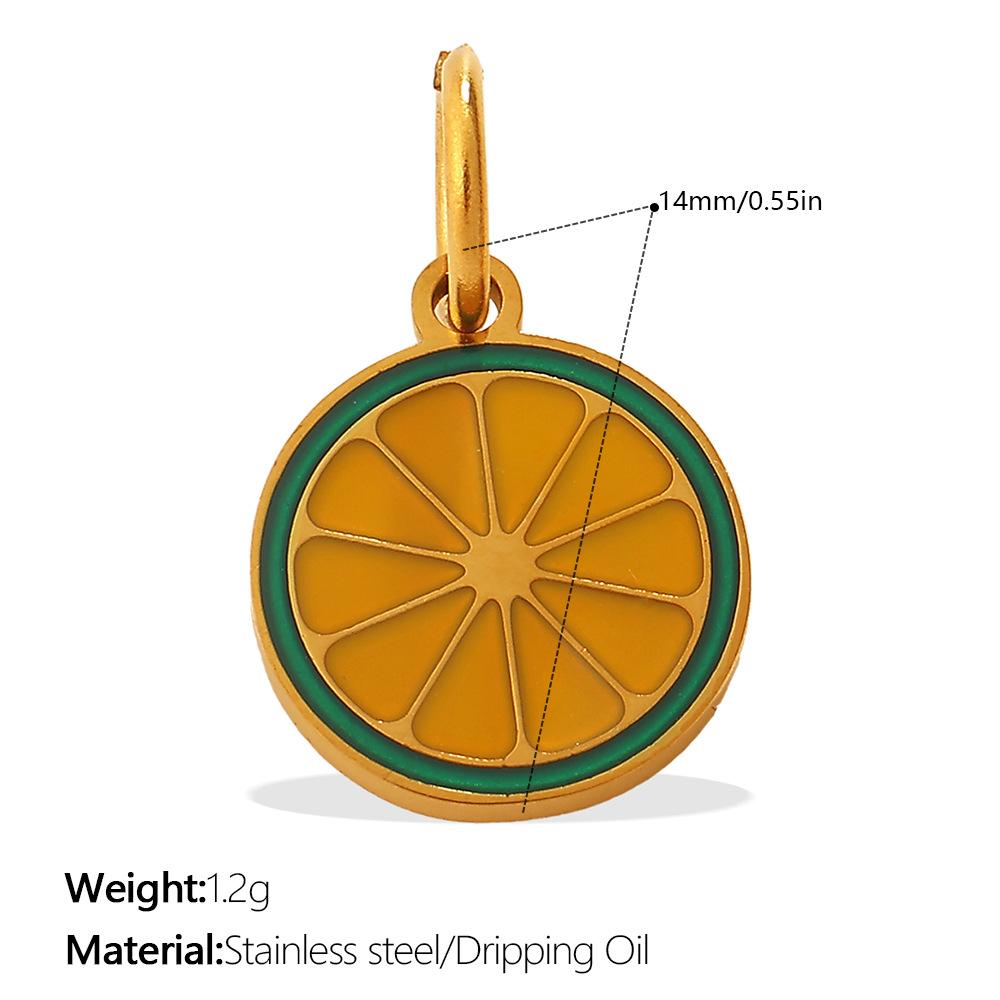 Dopamine Feng Shui Fruit Lemon Slices Oil Drip Necklace Bracelet Accessories Fresh Wind Pendant