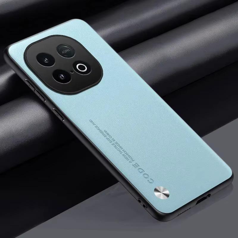 For IQOO Z10 Turbo Pro Case Plain PU Leather Silicone TPU Protection Cover for VIVO IQOO Z10 Turbo Z 10 Shockproof Hard Bumper