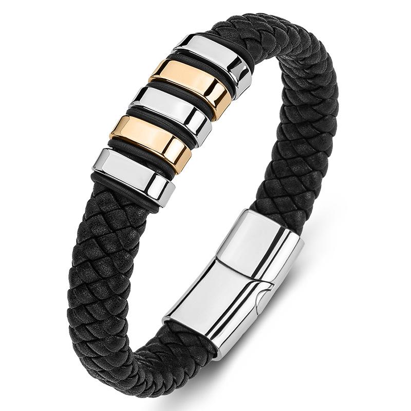 2026 Bracelet, Men s and Women s Leather Woven Color Matching Bracelet 16.5CM