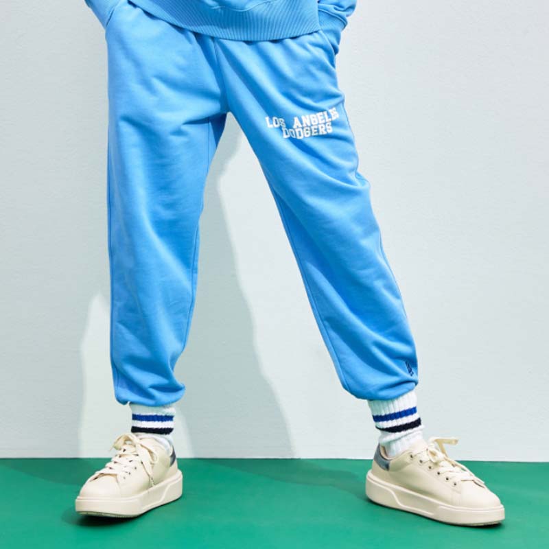 New MLB Los Angeles Dodgers Knitted Sweatpants Unisex Light Blue 3APTV0131-07CBL
