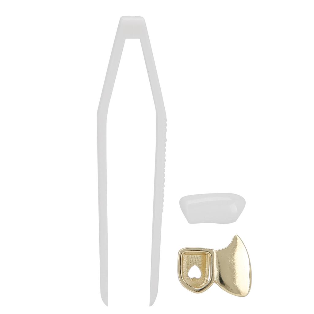 Fashionable Brass Hollow Hip Hop False Tooth Halloween Festival Hip Hop Tooth DecorationGold