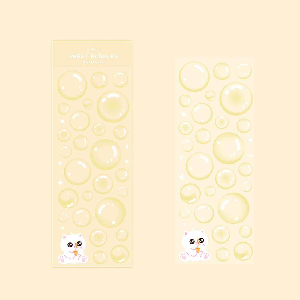 Korean Stickers Wholesale Original Transparent Bubble Ins Style Cute Hand Account with Card Stickers