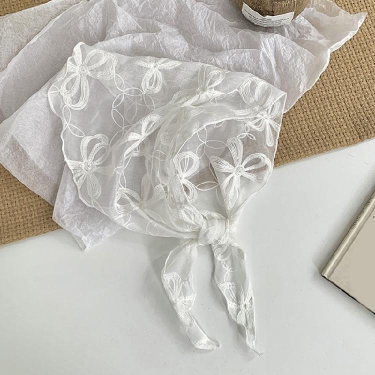 Soft Triangular Lace Scarf For Women Summer Fashion Essential Breathable Fabric & Portable Fold Feature