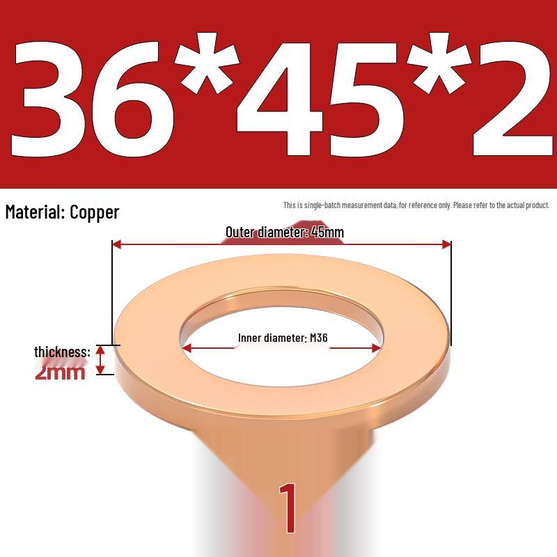 National Standard Red Copper Gasket Seal Ring and Flat Washer M3-M60mm for Marine Instruments