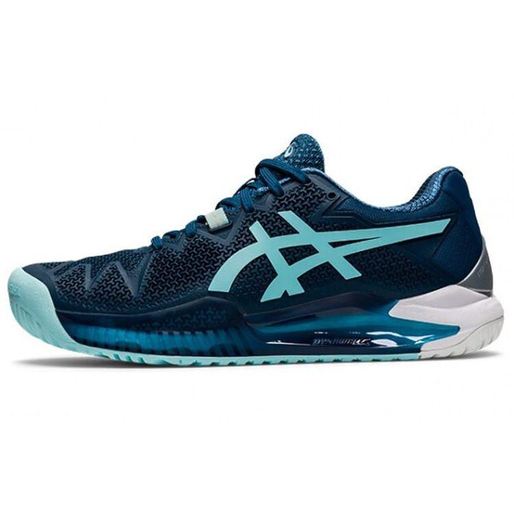 Asics Gel-Resolution 8 Trendy Comfortable Durable Low-Top Tennis Shoes Women Sneaker Ocean-Blue 1042A072-406