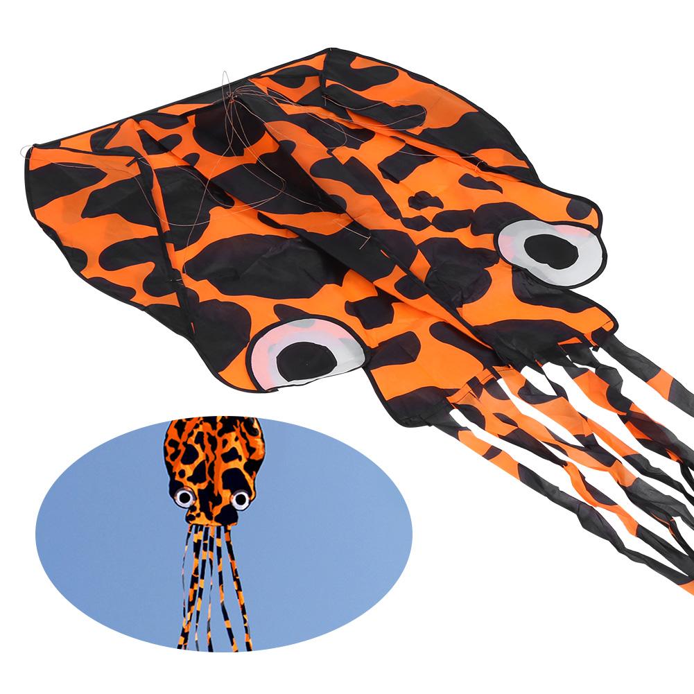 Ośmiornica Latawiec Jednoliniowy Zwierzę Miękki Pomarańczowy Nakrapiany Kolor Zabawa na Świeżym Powietrzu Latająca Zabawka 4 Metry