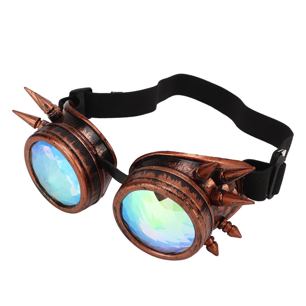 Halloween Kaleidoskop Rave Brille Regenbogen Kristallgläser Verstellbare Trippy Psychedelische Steampunk Brille