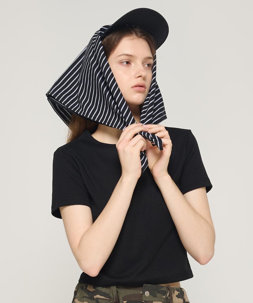 CARGOBROS FOR WOMAN Striped Bandana Cap (Black)