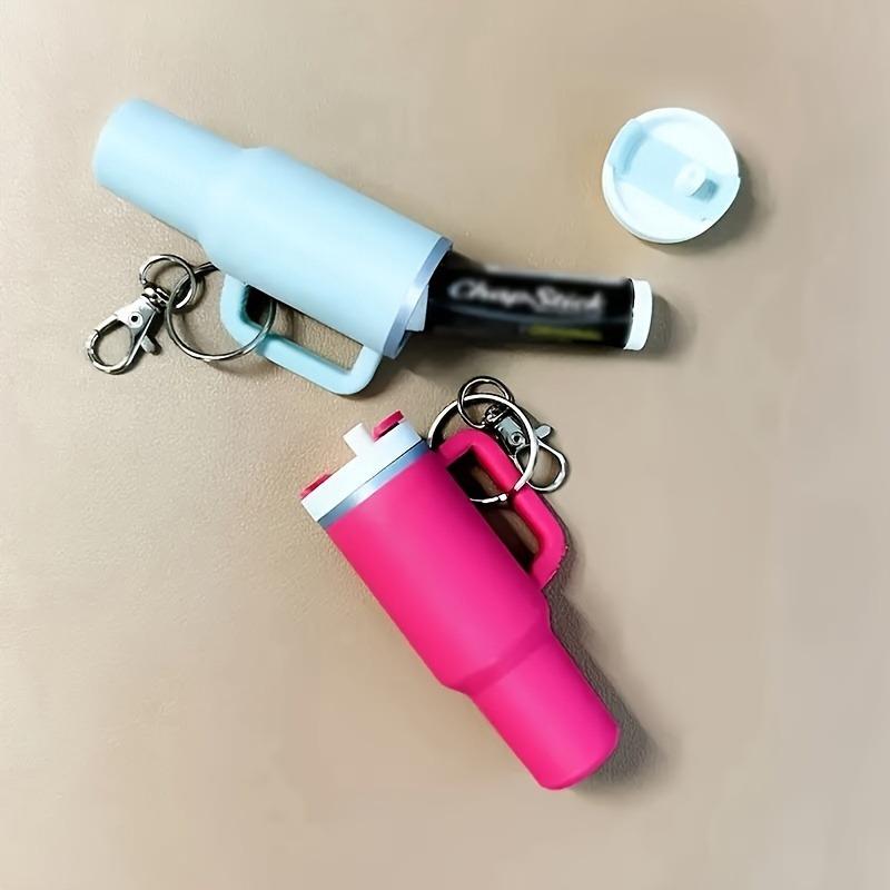 12pcs, Mini Beverage Container Keychain with Removable Lipstick Holder - Ideal for Backpacks, Easter, Mother's Day Gifts. Presents