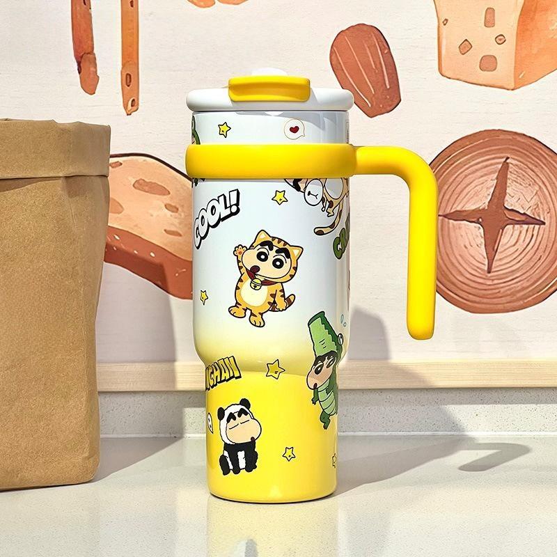 Crayon Shinchan Cartoon Style Reusable Thermos With Handle For Kids And Teens