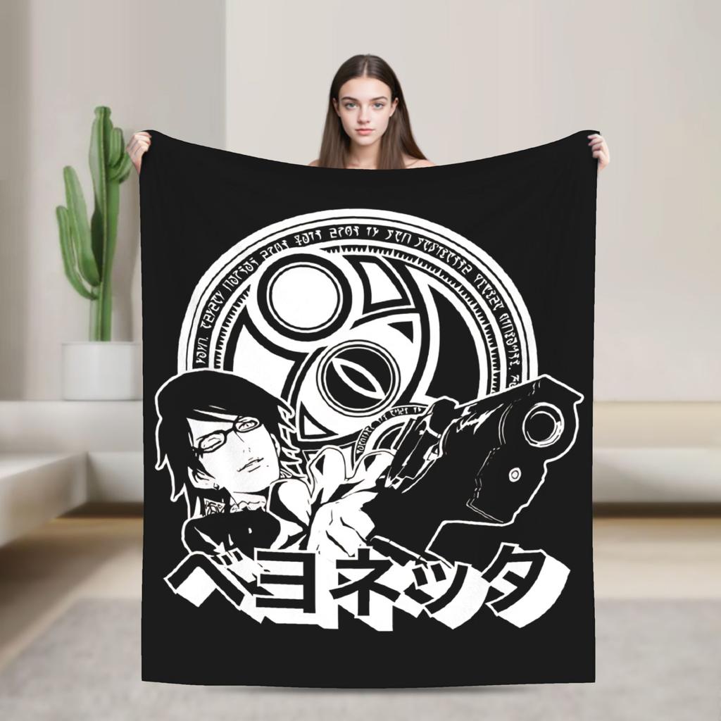 Umbra Witch Bayonettas Wool Blanket Creative Throw Blanket for Bed Sofa Couch 125*100cm Plush Thin Quilt,