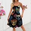 Women's Halloween Print Sexy Off-The-Shoulder Punk Vintage Dress
