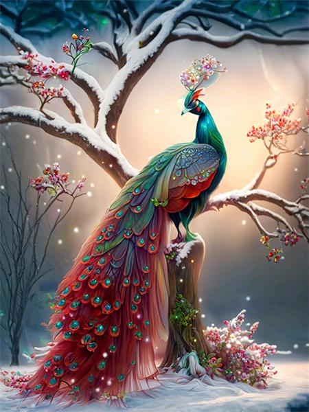Diy Peacock Diamond Mosaic Painting Bird Full Squareround Embroidery Cross Stitch Animal Flower Crystal Home Decor
