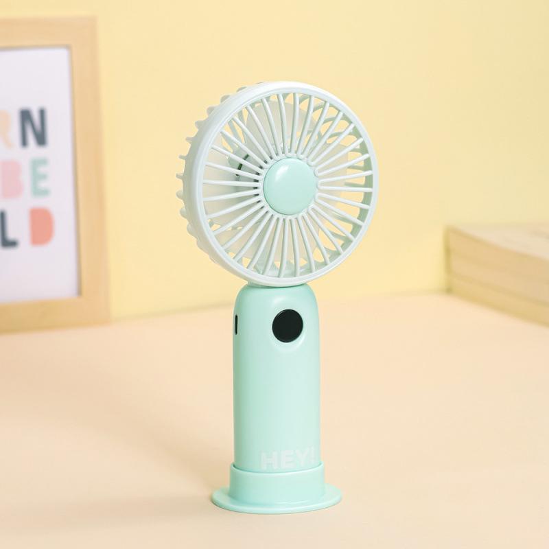 Smart USB Rechargeable Handheld Mini Fan with Digital Display 91*52*191mm зелёный