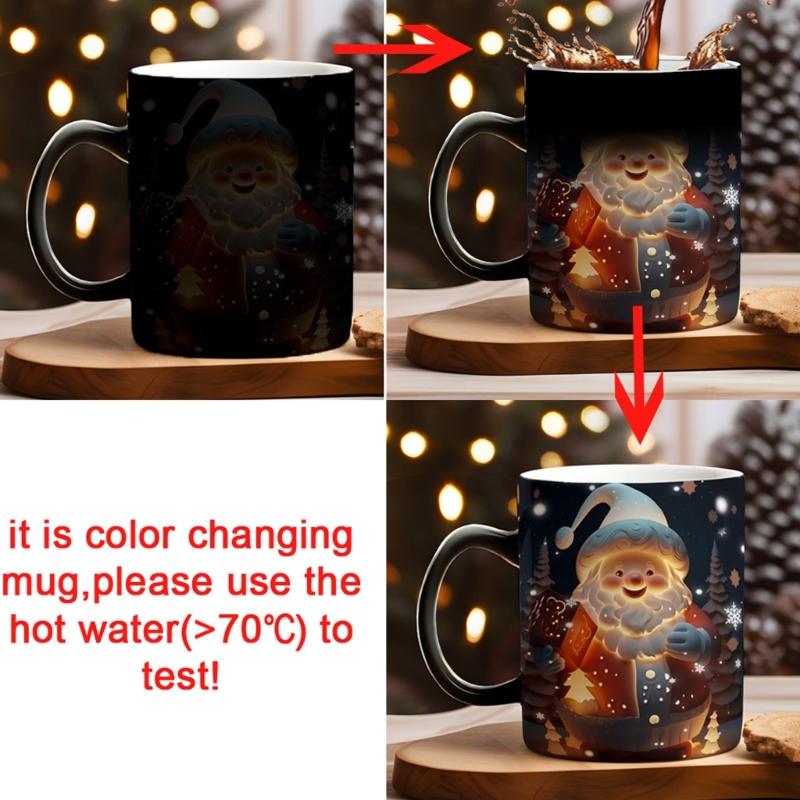 Premium Ceramic Heat Mugs Reveals Holiday Pattern When Heated Dishwasher Safe Ideal For Teas Hot Chocolates