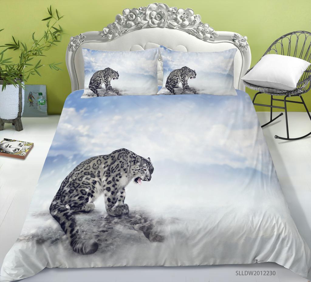 Leopard Series Digital Printing Quilt Cover Pillowcase Two Three Piece Set Polyester