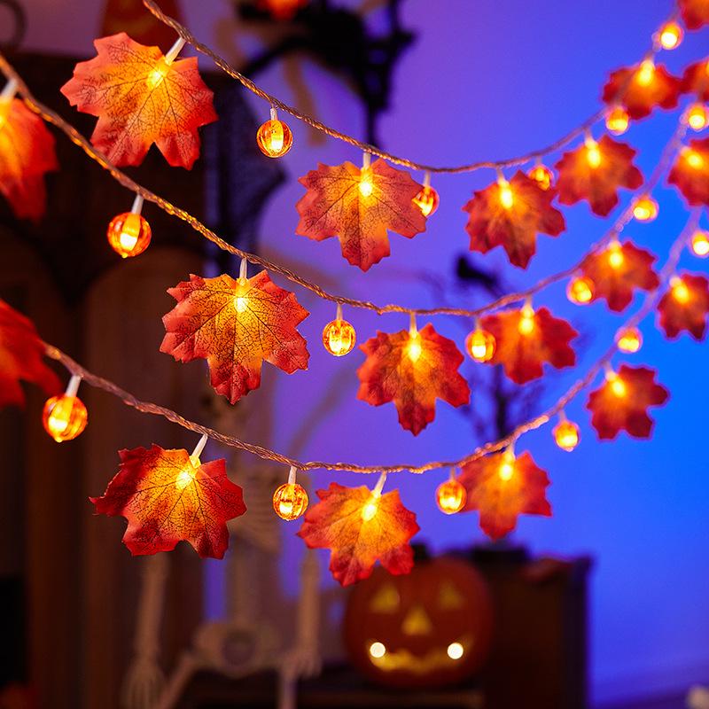 Halloween LED Pumpkin, Ghost & Bat Decorative String Lights for Courtyard Party - Colorful Atmosphere Lights