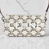 Used Unused Celine Horizontal Pouch In Triomphe Canvas and Leather, Ecru