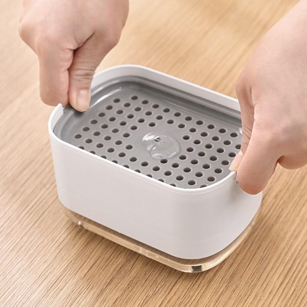 Manual Press Kitchen Detergent Dispenser Double Layer Dish Foam Fixture  Sink Area