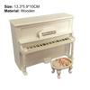 1 Set Miniature Scale 1:12 Smooth Wear-resistance Dollhouse Wooden Piano for Decor