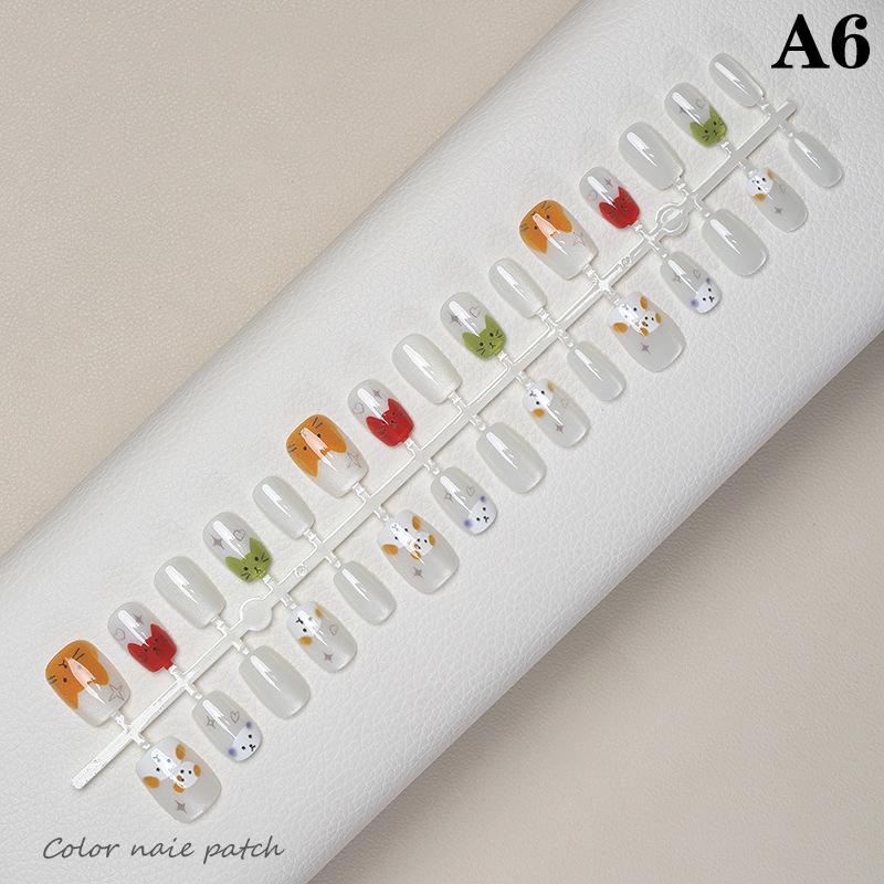 30Pcs Long False Nails  Wearable Fake Nails Full Cover Detachable Press On Nails Diy Girls Nail Tips