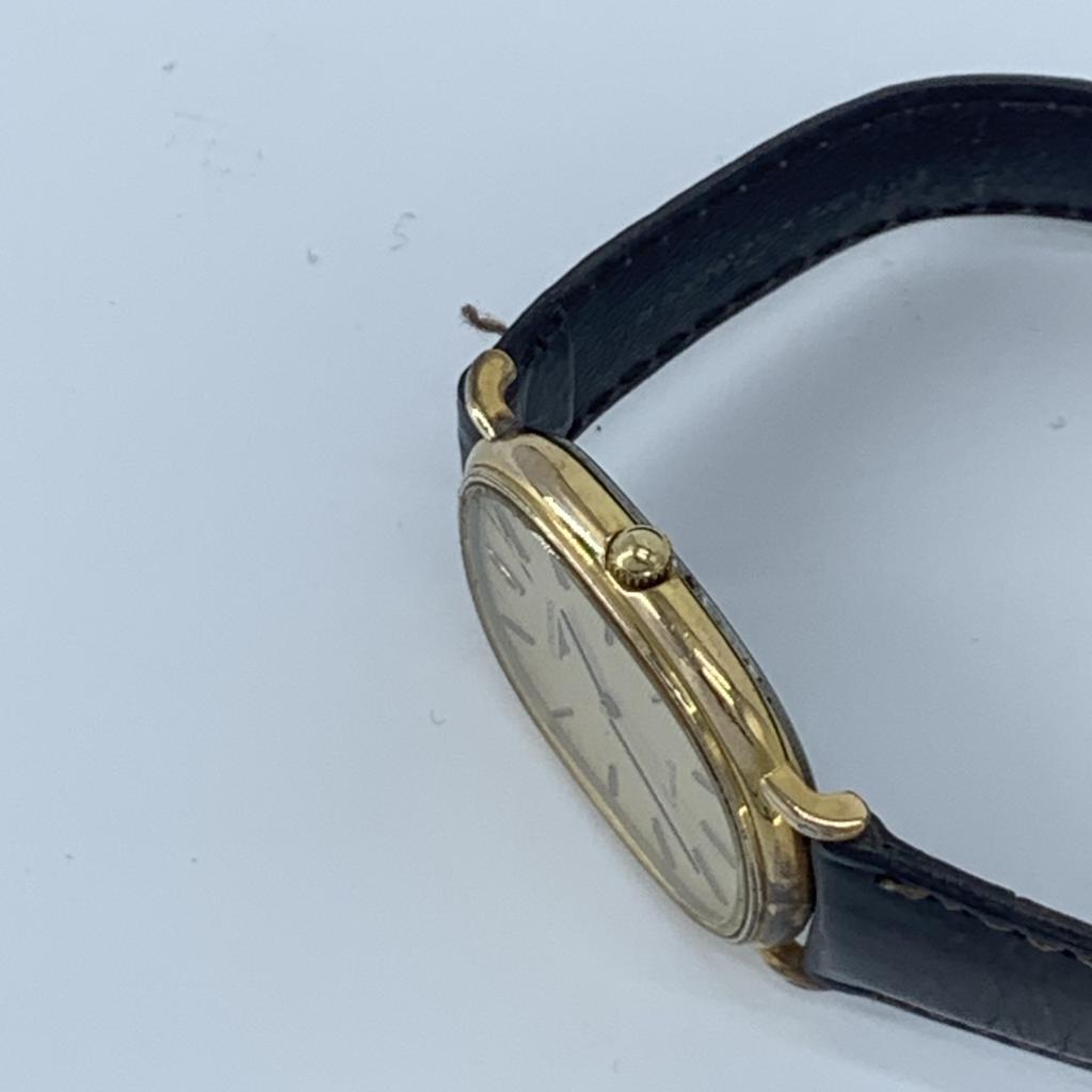 New Batteries Working Good LONGINES 960-6082 Quartz Battery Powered Square Gold Dial Stainless Steel Men's Watch 2-Hand Lightly Cleaned