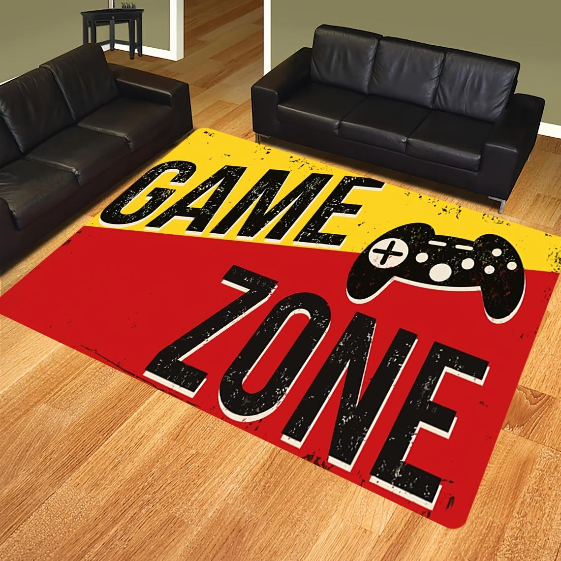 

Red and yellow GAME ZONE Theme Flannel-printed floor mats are slip-resistant Suitable living room bedroom terrace garden carpets 60x90cm