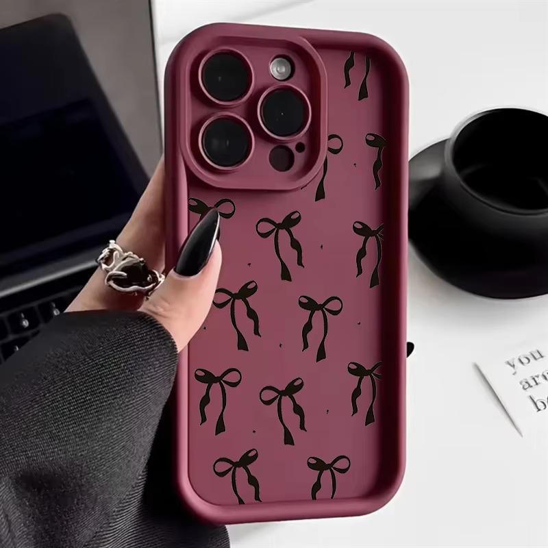 Cute Black Bow Pattern Phone Case For Xiaomi Redmi Note 14 Pro 4G 15 13 12 11 Pro Plus Redmi Note 13 pro 5G Soft Silicone Cover