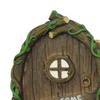 Miniature Window Door Decoration Set Resin Glow Fairy Window Door Sculpture for Outdoor Courtyard