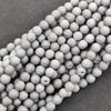 Matný povrch přírodní šedé korálky Druzy Achát, 6 mm 8 mm Korálky velikosti 10 mm, hladké kulaté korálky, 14-15,5 palcové korálky.
