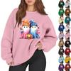 Women's Casual Fashion Long Sleeve Printed Round Neck Sweatshirt Top