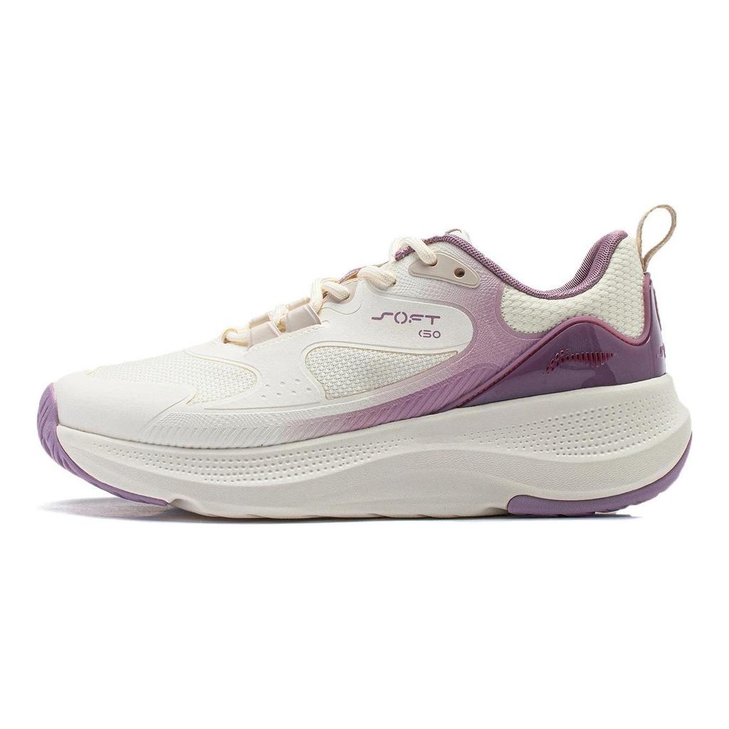 Li Ning SOFT ELEMENT Casual Shoes Women's Low top Ecru/Light Shadow Purple AGLU012-2
