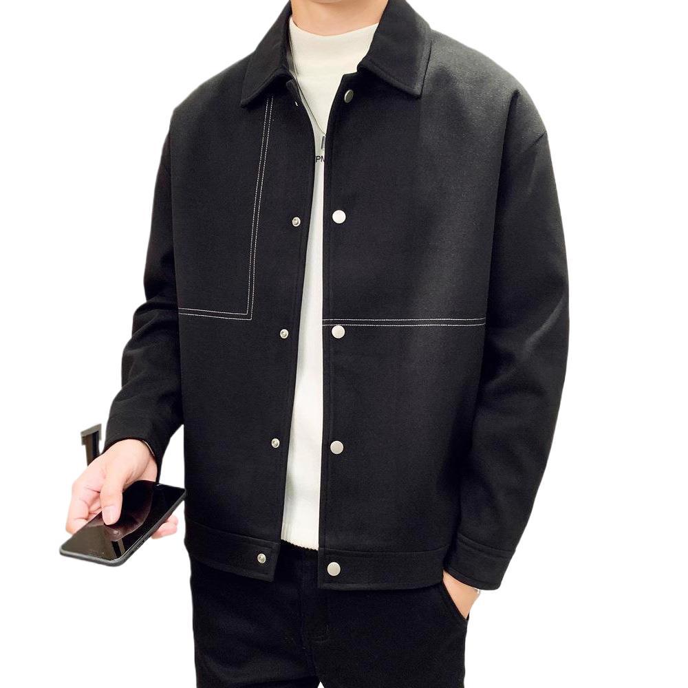 Autumn Coat Men's Short Lapel Jacket Men's Trend High-end Casual Autumn and Winter Top