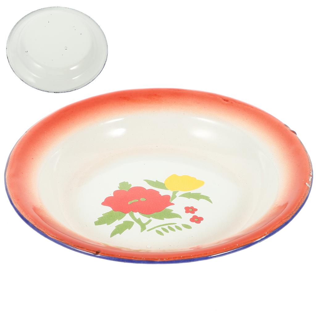 Emaljert fruktskål Mattallerken Salat Serveringsbestikk Dekor Servise Servise Dekorere brettfat